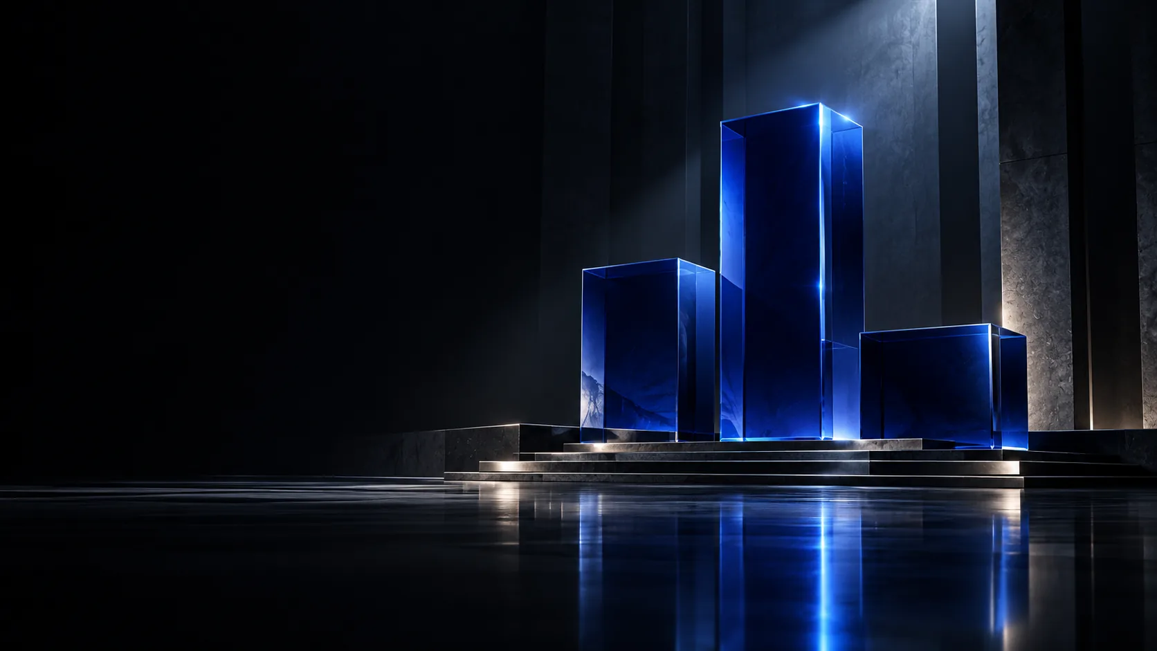 Abstract cobalt ranking podium